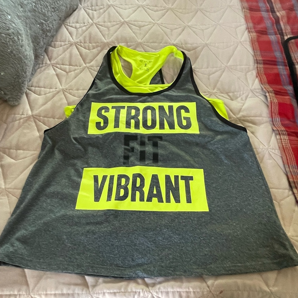 Energie Neon Yellow Tank Top XL New with out tags